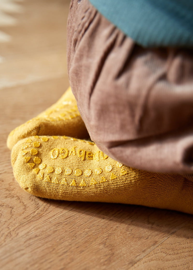 Non-slip Socks Organic Cotton - Mustard