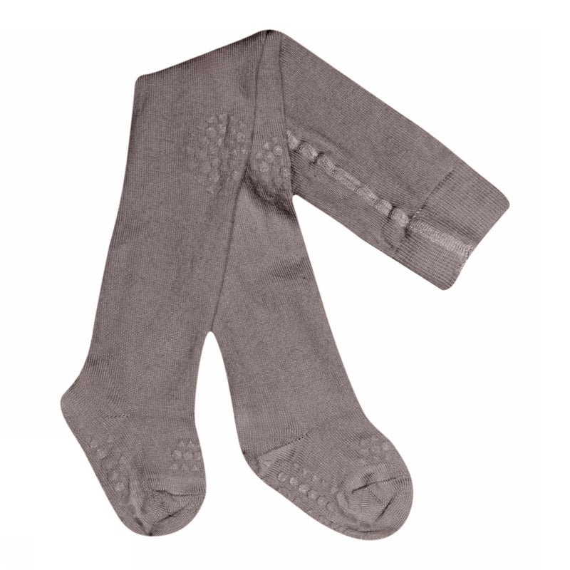 Non slip crawling tights with grip for babies and toddlers in Merino Wool - Wine red