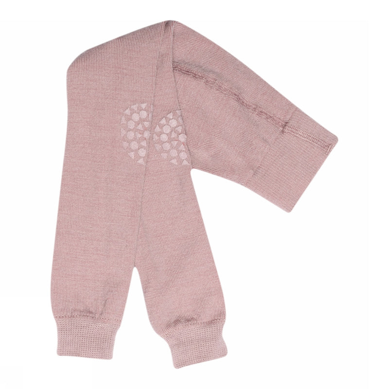 Non slip crawling leggings in merino wool with grip for babies and toddlers - Woodrose