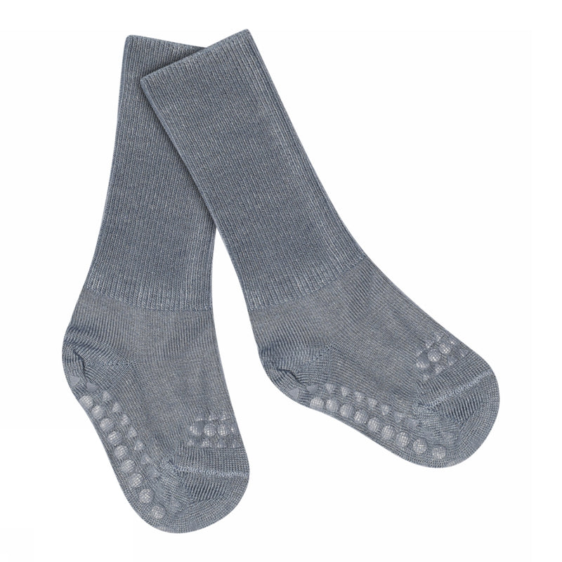 Non-Slip Grip Socks - Bamboo - Stone Blue