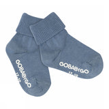 Non-slip Grip socks organic cotton - Denim Blue