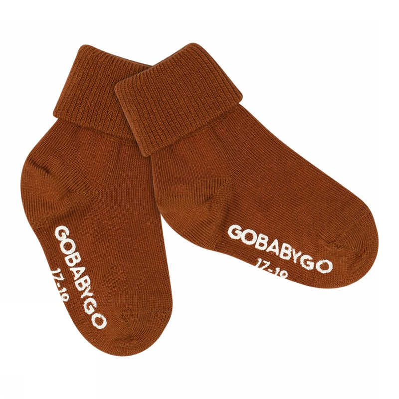 Non-slip Grip socks organic cotton - Rust