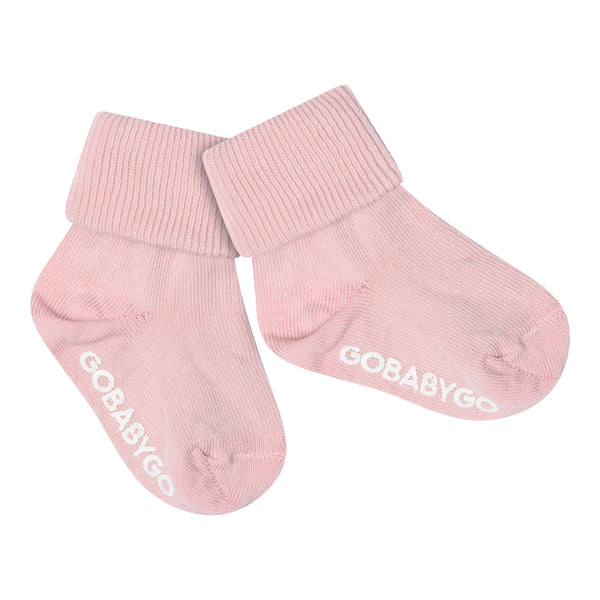 Non-slip Grip socks organic cotton - Soft Pink