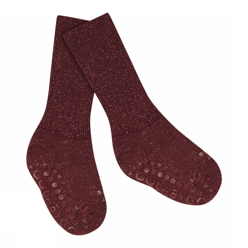Non-Slip Grip Socks - Bamboo - Wine red