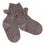 Non-Slip Grip Socks - Merino Wool - Lace - Dark Purple Dove