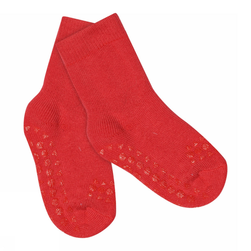 Non-slip Grip socks Thick organic terry cotton - Tomato