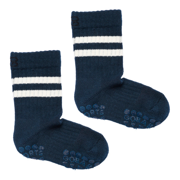 Non-slip Sports Socks with grip - Organic Cotton - Navy Blue