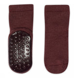 Anti-slip grip socks in Merino wool - Grape Skin