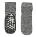 Anti-slip grip socks in Merino wool - Grey Melange