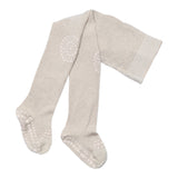 Non slip crawling tights with grip for babies and toddlers in Bamboo  - Ivory Glitter