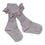 Non-Slip Grip Socks bamboo with Lace - Lavender Gray