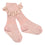 Non-Slip Grip Socks bamboo with Lace - Soft Pink