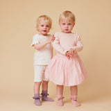 Non-Slip Grip Socks bamboo with Lace - Lavender Gray