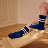 Non-slip Sports Socks with grip - Organic Cotton - True Blue