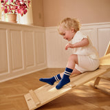 Non-slip Sports Socks with grip - Organic Cotton - True Blue