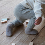 Anti-slip grip socks in Merino wool - Sand
