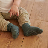 Anti-slip grip socks in Merino wool - Dark Forest