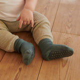 Anti-slip grip socks in Merino wool - Grey Melange
