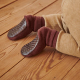 Anti-slip grip socks in Merino wool - Navy