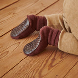 Anti-slip grip socks in Merino wool - Woodrose
