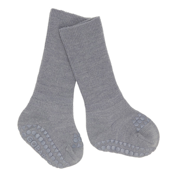 Non-slip Socks Merino Wool- Grey Melange