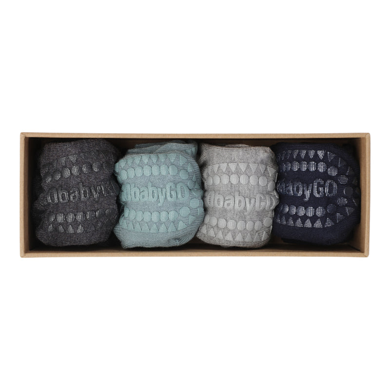 Combo Box 4-pack Bamboo - Dark Grey Melange, Dusty Blue, Grey Melange, Dark Blue