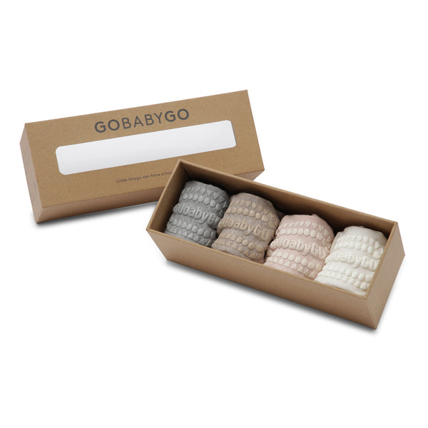 Combo Box 4-pack Bamboo - Grey Melange, Sand, Soft pink, Off White