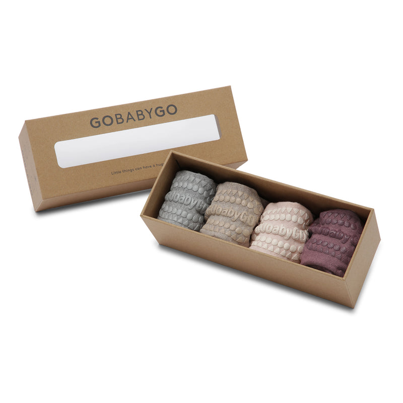 Combo Box 4-pack Bamboo - Gris Mélange, Sable, Rose tendre, Prune Misty