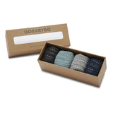 Combo Box Paquete de 4 algodón - Gris oscuro jaspeado, azul polvoriento, gris jaspeado, azul marino