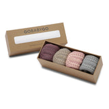 Combo Box 4-pack Organic Cotton - Misty Plum, Sand, Dusty Rose, Grey Melange