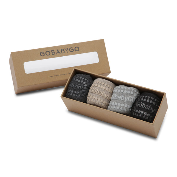 Combo Box 4-pack Organic Cotton - Dark Grey Melange, Sand, Grey Melange, Black