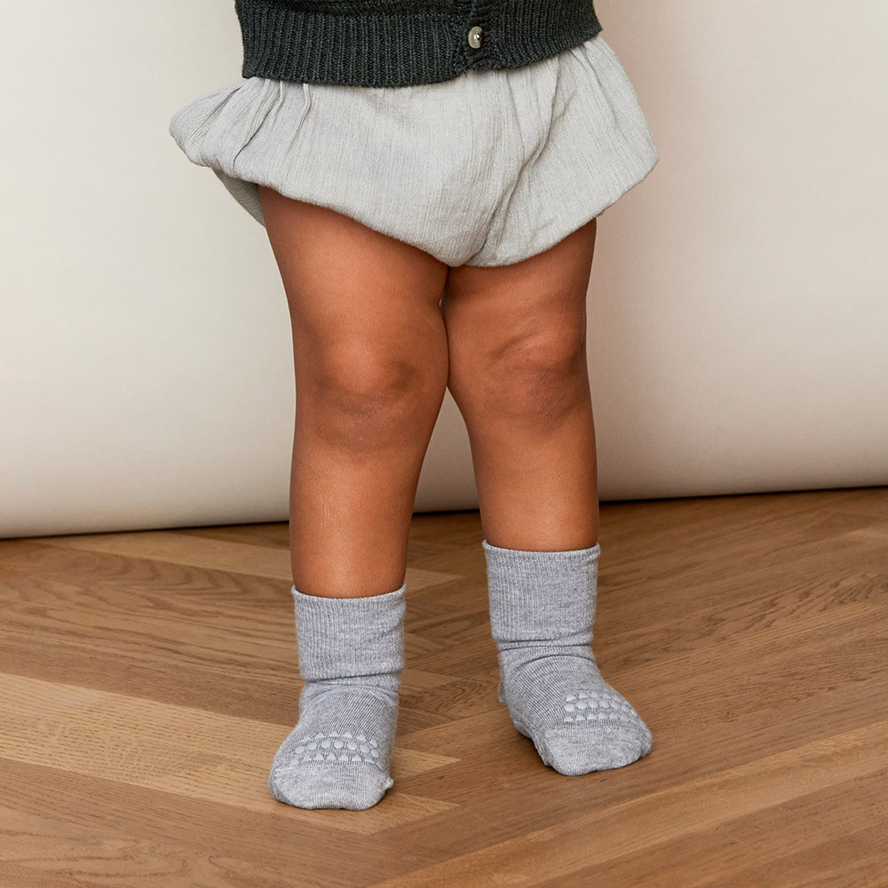 Non-Slip Grip Socks - Bamboo - Grey Melange Non-Slip Grip Socks - Bamboo - Grey Melange