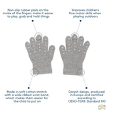 Non-Slip Grip Gloves for Babies and Toddlers - Merino wool - Dark Grey Melange
