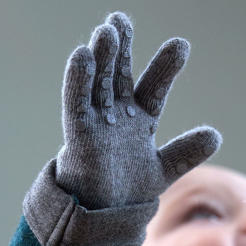 Grip Gloves Merino wool - Brown Melange