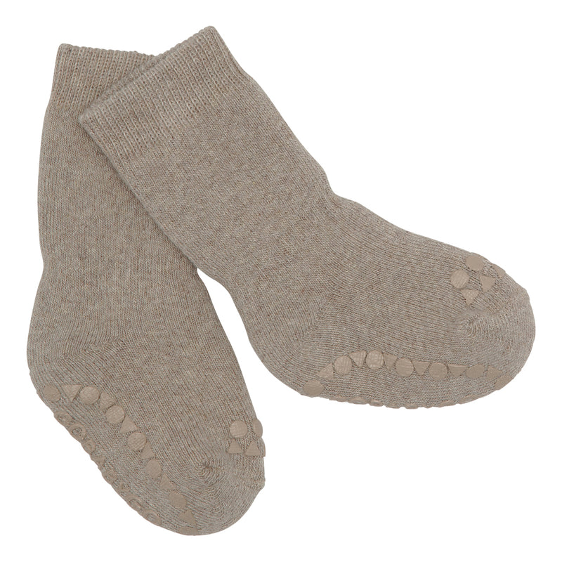 Non-slip Socks Organic Cotton - Grey Melange