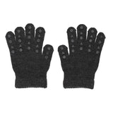 Non-Slip Grip Gloves for Babies and Toddlers - Merino wool - Dark Grey Melange