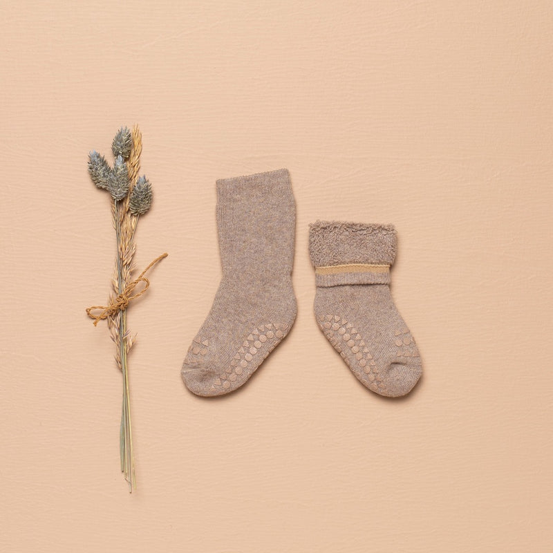 Non-slip Socks Organic Cotton - Dusty Rose